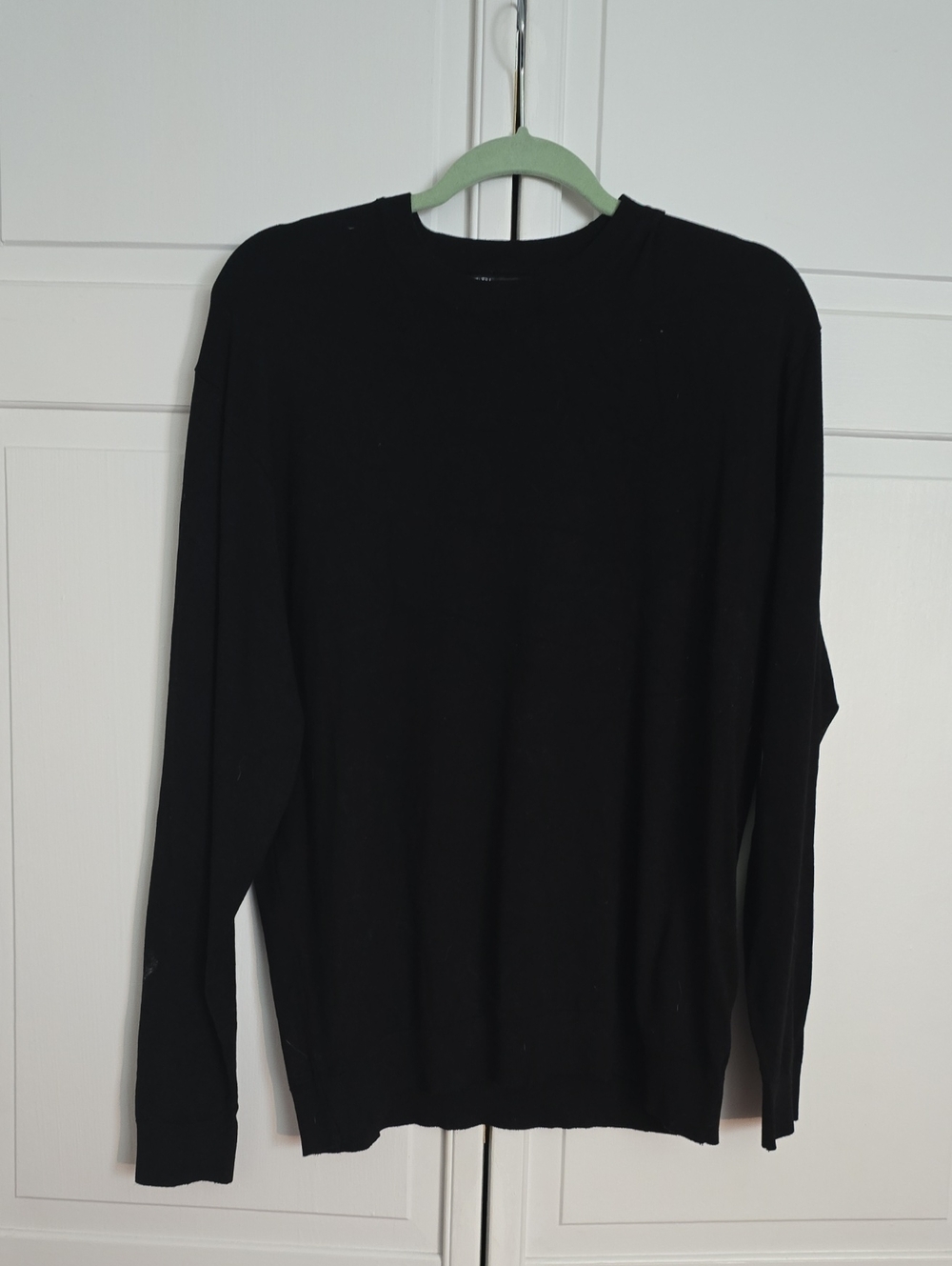 Zara Black Crewneck Long Sleeve Mens Sweater Size Medium